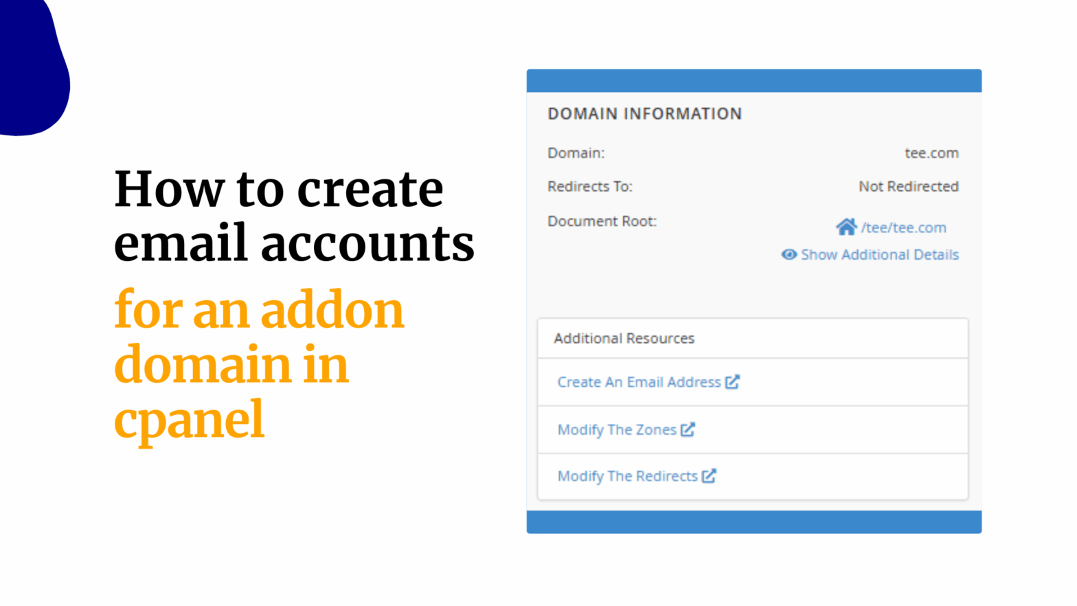 How to create email accounts for an addon domain in cpanel