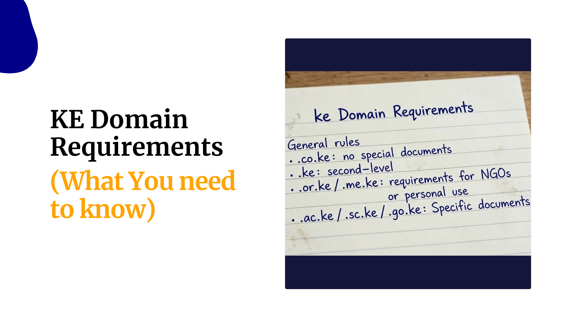 KE Domain Requirements (What You need to know)