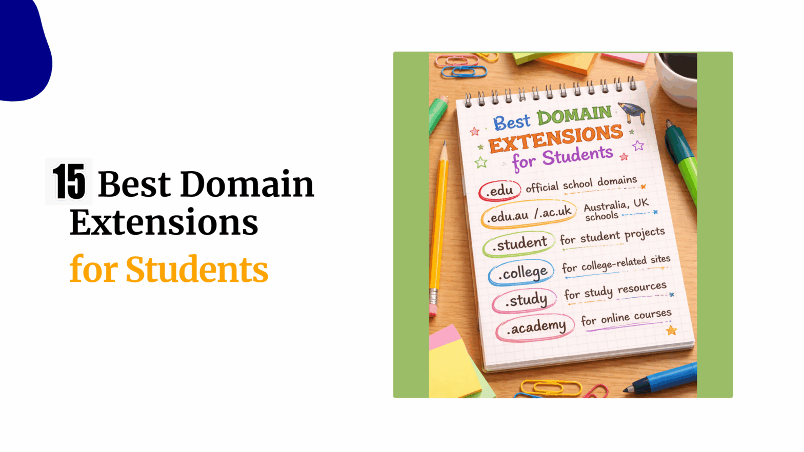 15 Best Domain Extensions for Students